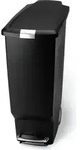 simplehuman 40 Liter schmaler Treteimer, schwarzer Kunststoff - 16,5x16,5x28 cm;