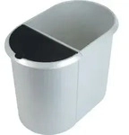 helit Papierkorb Duo System Silver oval PE silber/schwarz - Schwarz