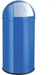 Abfallbeh&auml;lter 30l Metall mit Push-Einwurfklappe blau - Blau