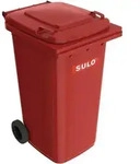 SULO M&uuml;llgro&szlig;beh&auml;lter 240l HDPE rot fahrbar,n.EN 840 - 1093386 - Rot