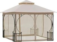 Outsunny Pavillon Gartenpavillon Partyzelt Gartenzelt Festzelt Doppeldach 3x3m