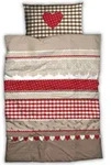 CASATEX Bettw&auml;sche Landhaus Rot Braun Baumwolle Renforc&eacute; 135 cm x 200 cm -