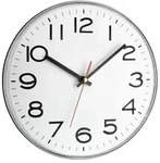 Wanduhr, analog, schmaler Rahmen, silber, 60.3017, TFA Dostmann - Silber/Wei&szlig;