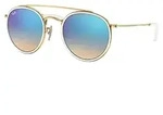 Ray-Ban ROUND DOUBLE BRIDGE, Erwachsener, Uni, Rund, Gold, Nicht-polarisierte Linse,