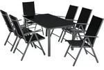 tectake&reg; Aluminium Sitzgruppe 6+1 - Dunkelgrau