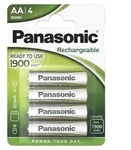 1x4 Panasonic Akku NiMH Mignon AA 1900 mAh Ready to Use - Wei&szlig;