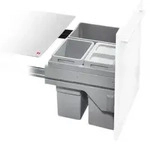 Hailo Abfallsammler 3610631 CS Slide Euro-Cargo S 2x 13 + 30 Liter - Hellgrau