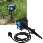 ChiliTec Gartensteckdose mit Erdspie&szlig;, 4-fach IP44, 1,4m Kabel