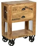 SIT M&ouml;bel Kommode auf Rollen | 2 Schubladen, 1 offenes Fach | Mango-Holz natur antik