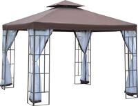 Outsunny Pavillon Gartenpavillon Partyzelt Gartenzelt Festzelt Doppeldach 3x3 m