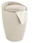 WENKO Hocker Mod. Candy Beige Leinenoptik, mit W&auml;schesack, mit abnehmbarem