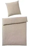 elegante Halbleinen Bettw&auml;sche Uni Breeze 135x200 cm + 80x80 cm Sand - Beige