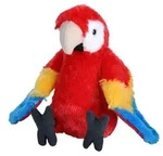 Wild Republic Cuddlekins 12293, Spielzeug-Papagei - Schwarz/Blau/Rot/Wei&szlig;/Gelb