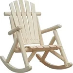 Outsunny Schaukelstuhl Schwingsessel Gartenstuhl Schaukel Stuhl Tannenholz Natur -