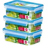 Emsa Clip & Close 3Er Set Frischhaltedosen, 3 X 1,00 L, 508558 - Blau/Transparent