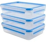 EMSA Clip & Close Frischhaltedosen 3-teiliges Set, 1,2L, Box, Rechteckig, 1,2 l,