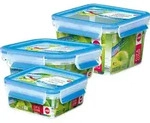 CLIP & CLOSE Frischhaltedose 0,85 Liter (transparent/blau, quadratisch) - Blau