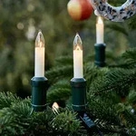 Hellum Lichterkette Schaftkerze f&uuml;r Au&szlig;en 30tlg; 846003 - Wei&szlig;