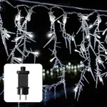 LED Vorhang Deko Eisregen Zapfen Outdoor Winter Weihnachten 100 LED warmwei&szlig; -