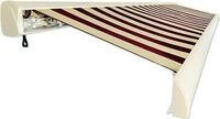 Kassettenmarkise 400x300 cm bordeaux/beige inkl. Funkmotor und Fernbedienung