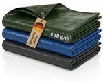 NOOR Abdeckplane PROFI - 140g/m2 - 6x8 m - Gr&uuml;n - Gewebeplane mit &Ouml;sen -