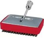Sorex 27604 Bohnerbesen, mit Kugelgelenk und vernickeltem Temperguss-Stielhalter, rot