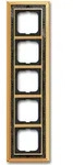 Busch-Jaeger 1725-833 Abdeckrahmen, 5-fach Rahmen Messing poliert Dekor anthrazit -