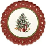 Villeroy & Boch 1485852200, Dessertteller, Rund, Porzellan, Rot, Wei&szlig;, 33 cm, 1,02