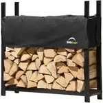 Shelter Logic Metall Kaminholzregal inkl. Abdeckung schwarz 120 x 36 x 119 cm (L x B