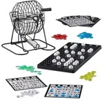 Relaxdays Bingo Spiel mit Metalltrommel HxBxT: 20 x 17,5 x 21,5 cm Bingotickets,