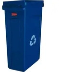 Rubbermaid Slim Jim Bel&uuml;fteter Abfalleimer mit Luftschlitzen 87L blau - Blau