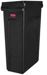 Rubbermaid Slim Jim Bel&uuml;fteter Abfalleimer mit Luftschlitzen 87L schwarz - Schwarz