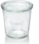 WECK 742 Sturzglas 580 ml mit Deckel 6er-Karton ohne Ringe und Klammern - Transparent