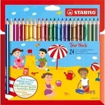 STABILO Dreikant-Buntstift - Trio dick - 24er Pack - 24 verschiedene Farben