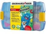 Plastilin-Knetbox Winner blau gef&uuml;llt mit 14St Knet abnehmbarer Deckel