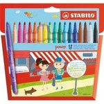 Filzstift - STABILO power - 18er pack - mit 18 verschiedenen Farben - Bunt