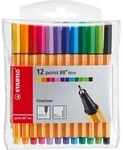 STABILO Fineliner - point 88 Mini - 12er Pack - 12 verschiedene Farben - Bunt/Orange
