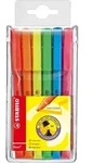 Textmarker - STABILO flash - 6er Pack - mit 6 verschiedenen Farben - Bunt