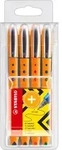 STABILO Tintenroller - worker+ - fein - 4er Pack - gr&uuml;n, rot, blau, schwarz
