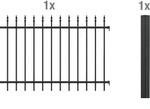 Alberts Zierzaun - Anbauset Chaussee, H&ouml;he 100 cm, L&auml;nge 2 m, matt schwarz, zum