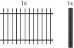 Alberts Zierzaun - Anbauset Chaussee, H&ouml;he 120 cm, L&auml;nge 2 m, matt schwarz, zum