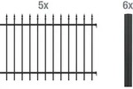 Alberts Zierzaun - Komplettset Chaussee, H&ouml;he 100 cm, L&auml;nge 10 m, matt...