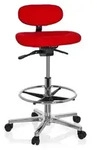 hjh OFFICE Counterstuhl WORK MF Arbeitsstuhl ohne Armlehnen Stoff - Rot