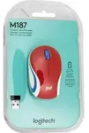 Logitech M 187 cordless Mini Mouse USB red - Rot