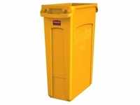 RUBBERMAID Slim Jim® Abfallbehälter mit Lüftungskanälen 87 Liter, Farbe:Gelb