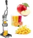 Relaxdays Profi Saftpresse manuell 3in1 Pommesschneider, Apfelschneider,