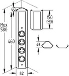 THEBO, Naber Mira Eck small, Ecksteckdosenelement, Edelstahl 4-fach. -...