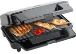 Bestron Antihaftbeschichteter 3-in-1 Sandwich-Kontaktgrill, 900 W, Schwarz - Schwarz
