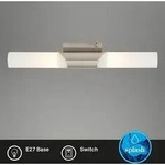 Spiegelleuchte Wandleuchte Kippschalter 2xE14 40W silber Metall-Glas Briloner -