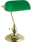 EGLO Tischlampe Banker, Vintage, Retro, Art Deco, Klassik, aus Stahl und Glas,